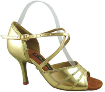 argentine tango shoes-Natural Spin Professional NS-M1108-02-Gold Color and Glitter