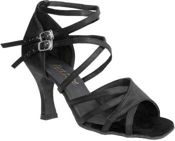 argentine tango shoes-Very Fine Dance Shoes-VF 1662b-Black Satin