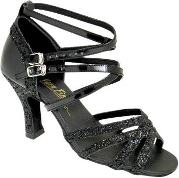 argentine tango shoes-Very Fine Dance Shoes-VF 5008M-Black Sparkle & Black Patent