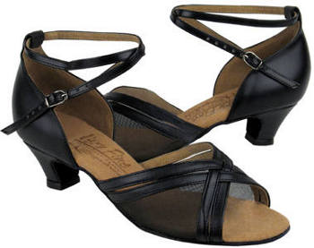argentine tango shoes-Very Fine Dance Shoes-VF S9204-Black Leather 1.2 inch cuban heel