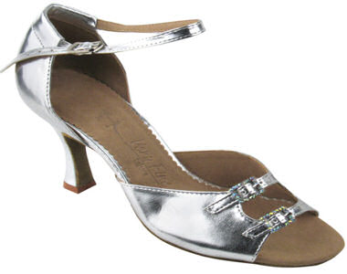 argentine tango shoes-Very Fine Dance Shoes-VF Sera 1620 (adjustable)-Silver Leather