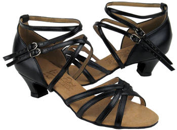argentine tango shoes-Very Fine Dance Shoes-VF S9206-Black Leather 1.2 inch cuban heel